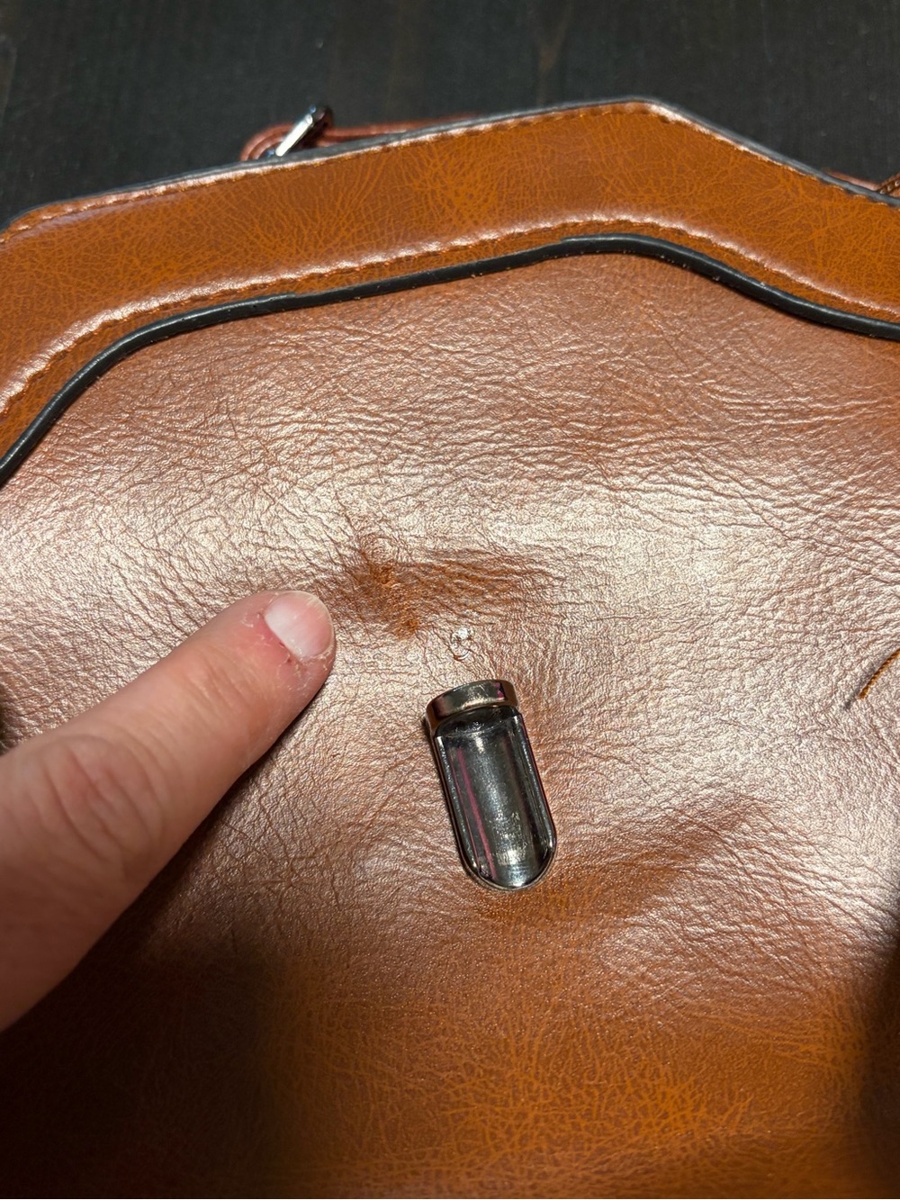 Light Brown Leather crossbody Purse - Picture 9 of 9